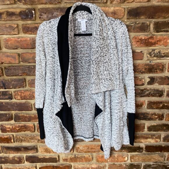 Bar III Black & Gray Open Front Cardigan Sweater Women's Size Small - Picture 1 of 5